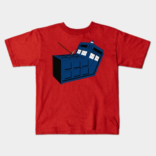 Banksy Tardis Kids T-Shirt by Malakian Art